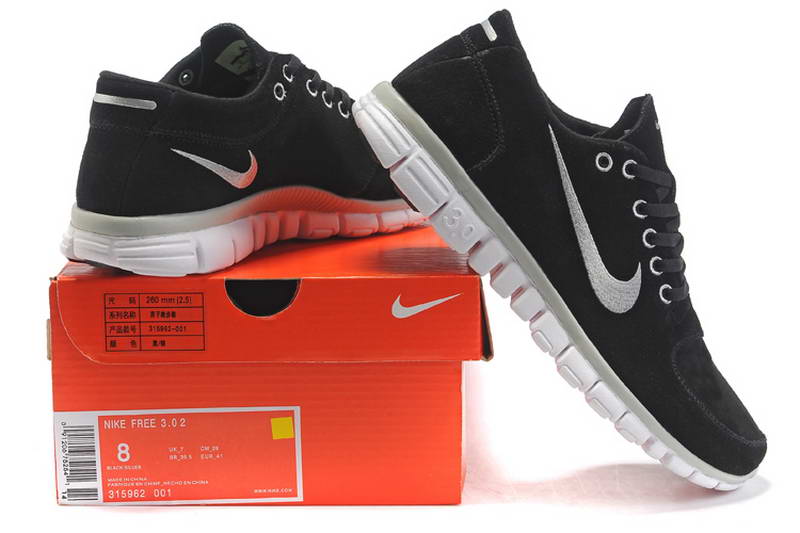 Nike Free 3.0 fur Mens Shoes Black White (1)
